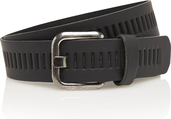 Ceinture de travail perforée en cuir Timbelt - Riem de pantalon de travail ergonomique - Workwear - Riem de travail - Cuir - Zwart - Longueur totale 135 cm / Taille de ceinture 115