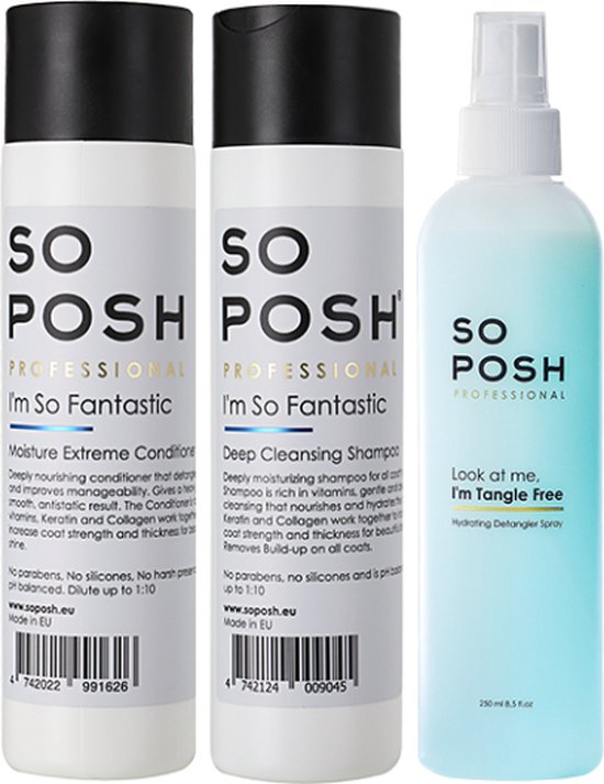 So Posh Hondenshampoo Pakket met antiklitspray (3 x 250 ml)