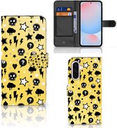 Téléphone Portable Couverture Standing pour Samsung Galaxy A56 Coque Punk Jaune