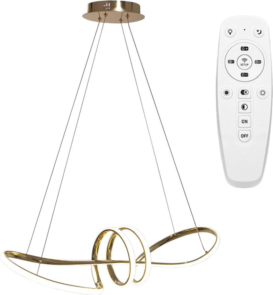 Toolight App824-Cp Long Hanglamp Goud 25X73X95Cm