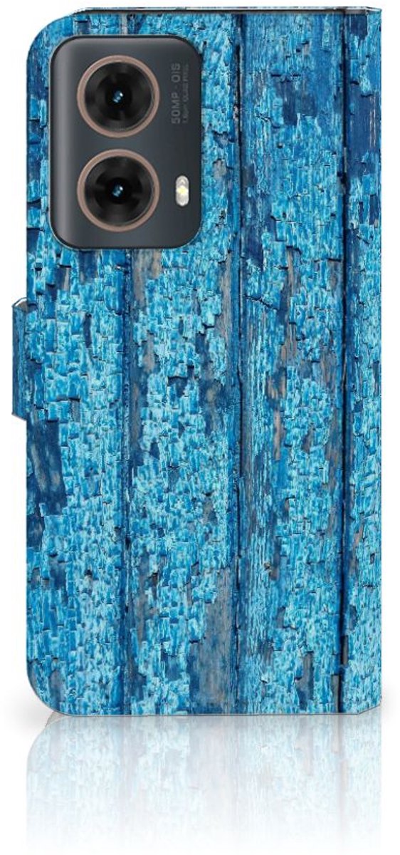 Motorola Moto G85 Book Style Case Wood Blue