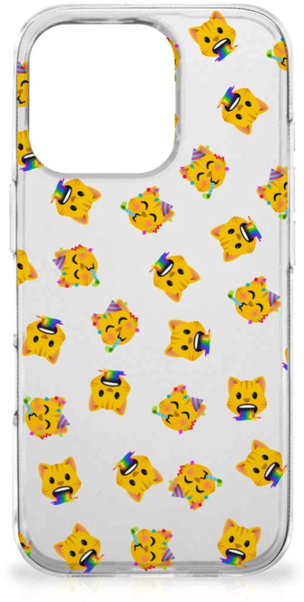 TPU bumper voor iPhone 16 Pro Katten Emojis