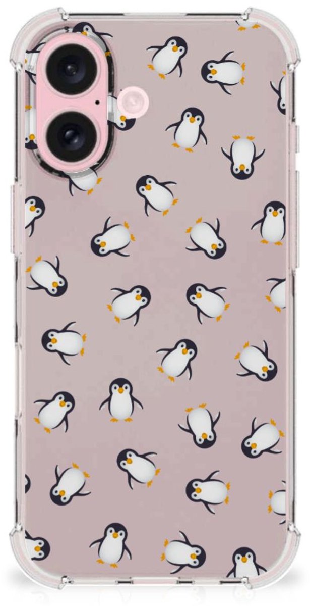 Doorzichtige Silicone Hoesje voor iPhone 16 Pinguïn