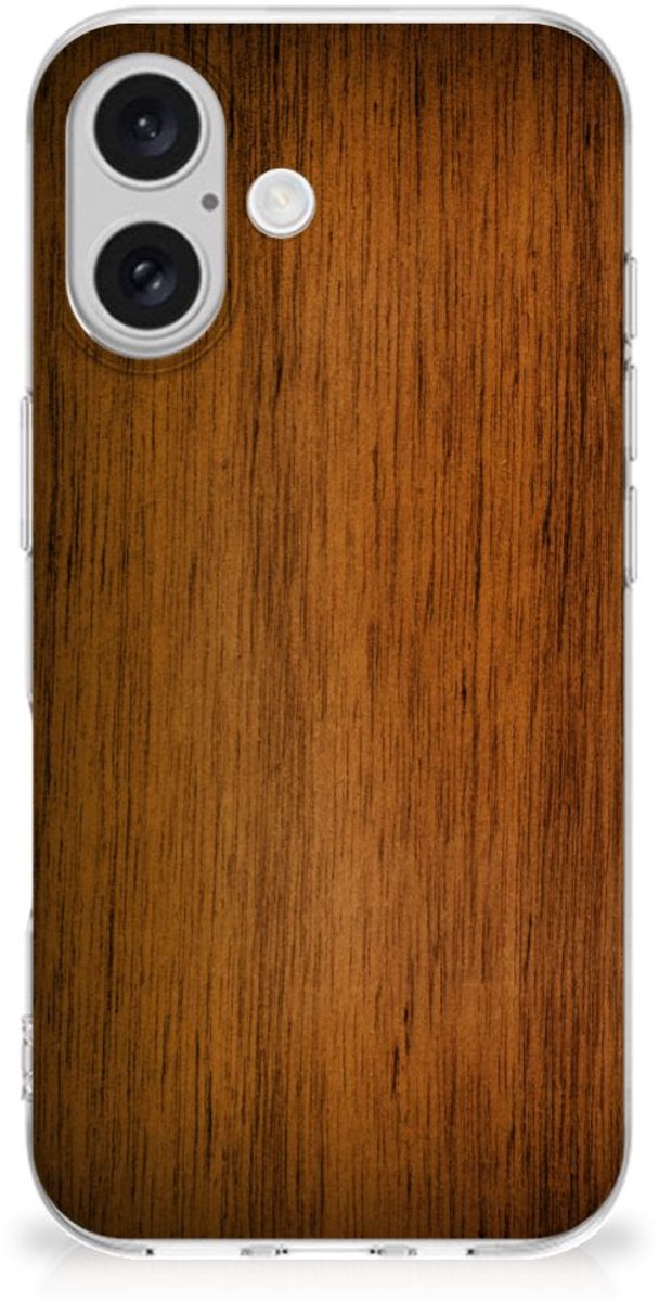 iPhone 16 Bumper Hoesje Donker Hout