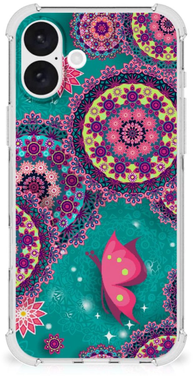 iPhone 16 Plus Back Cover Cirkels en Vlinders