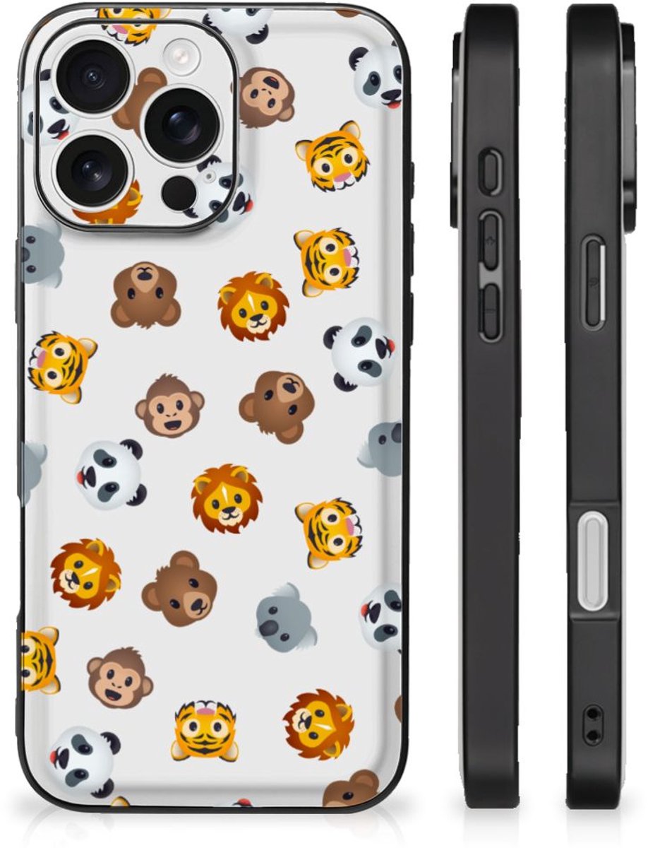 Back Case voor iPhone 16 Pro Dieren Emojis