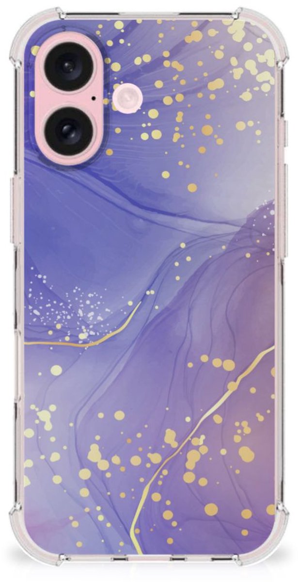 Back Cover voor iPhone 16 Watercolor Paars