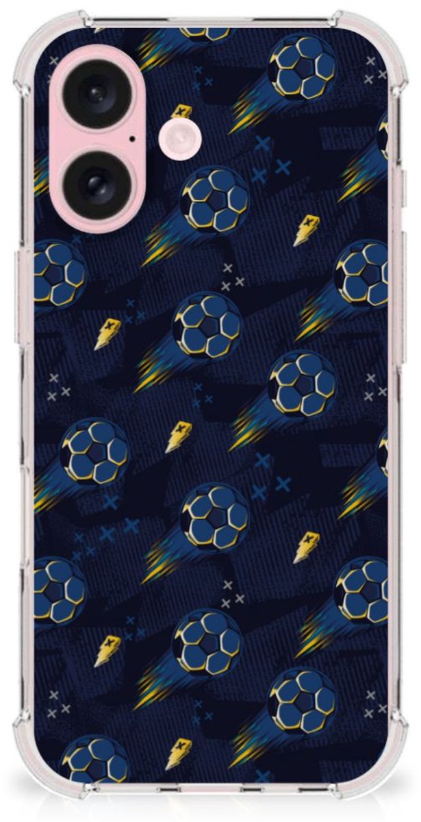 Doorzichtige Silicone Hoesje voor iPhone 16 Voetbal