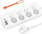 Hoekstopcontact opbouwmontage, 2-voudig Schuko, 2 x USB, 15