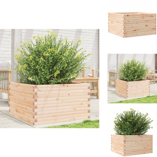 Plantenbak met voering 42x42x75 cm massief acaciahout kopen