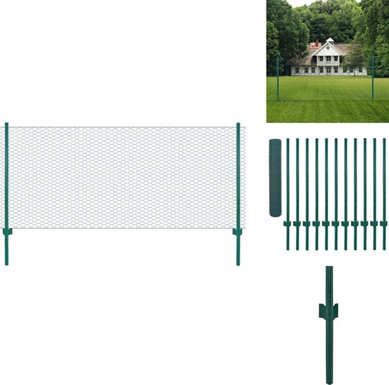 Euro Hek Met 5 U-Palen Groen 1,2X10 M Staal