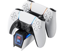 YONO Oplaadstation geschikt voor Playstation PS5 DualSense Controller - Dual Oplader - Charging Dock - Accessoires - Wit