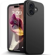 NUVEX Coque Zwart adaptée pour iPhone 16 Plus – Coque antichoc avec 1 film protecteur d'écran