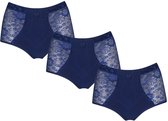 JC 3-Pack Licht corrigerende dames slips H201 Marine - maat XL