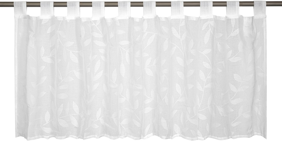 Elbersdrucke Bistro Gordijn Willow 48x140 cm wit transparant Weiß
