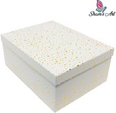 2 boîtes de Luxe avec couvercle - l'une dans l'autre - BLANCHES - 19*13*7,5cm et 21*15*8,5cm - Coffret cadeau - Coffret cadeau