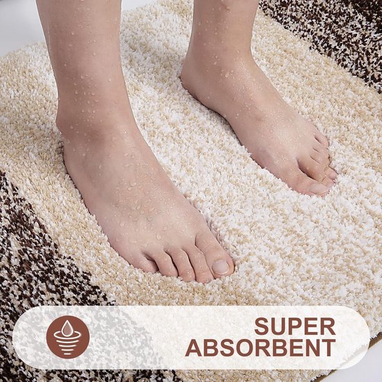 Luxe Badmat 50x80 cm – Antislip, Super Zacht & Absorberend – Microvezel, Machinewasbaar – Bruin Badkamerkleed voor Comfort & Stijl