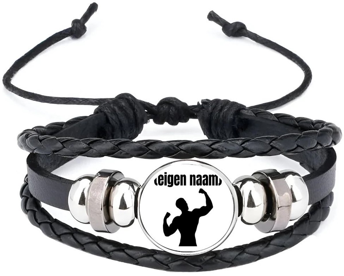 Akyol - fitness man met eigen naam armband zwart - Fitness - atleten/sport liefhebbers - sport - fitness - bodybuilder - verjaardag - cadeau - kado