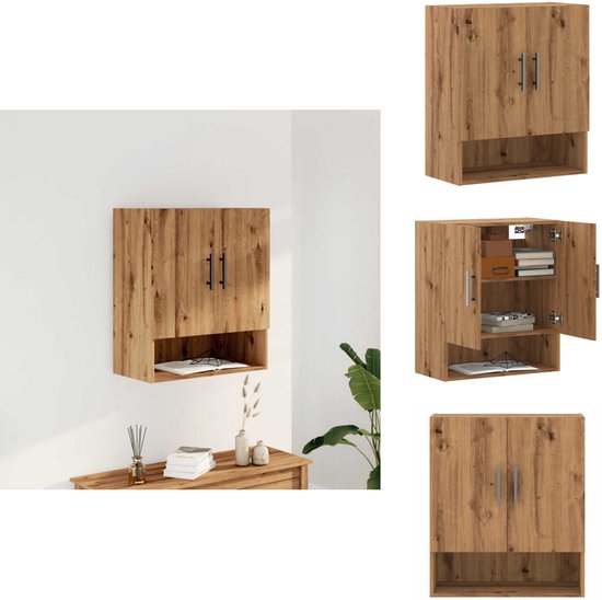 VidaXL Wandkast 101x30x29 cm bewerkt hout artisanaal eikenkleurig