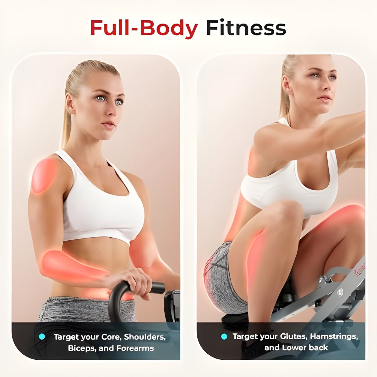 Afbeelding 2 van Squat Assist Upright Row-N-Ride Roeimachine, Paardrijmachine Full Body Exercise Indoor Trainer Apparatuur voor Thuis Gym Gebruik - NR.077S