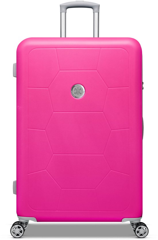 SUITSUIT Reiskoffer 75x49x29 - Reiskoffer met wielen - Veilig Cijferslot - Lichtgewicht koffers - Reiskoffer groot - 94L - Caretta koffer Flamingo Pink - Roze