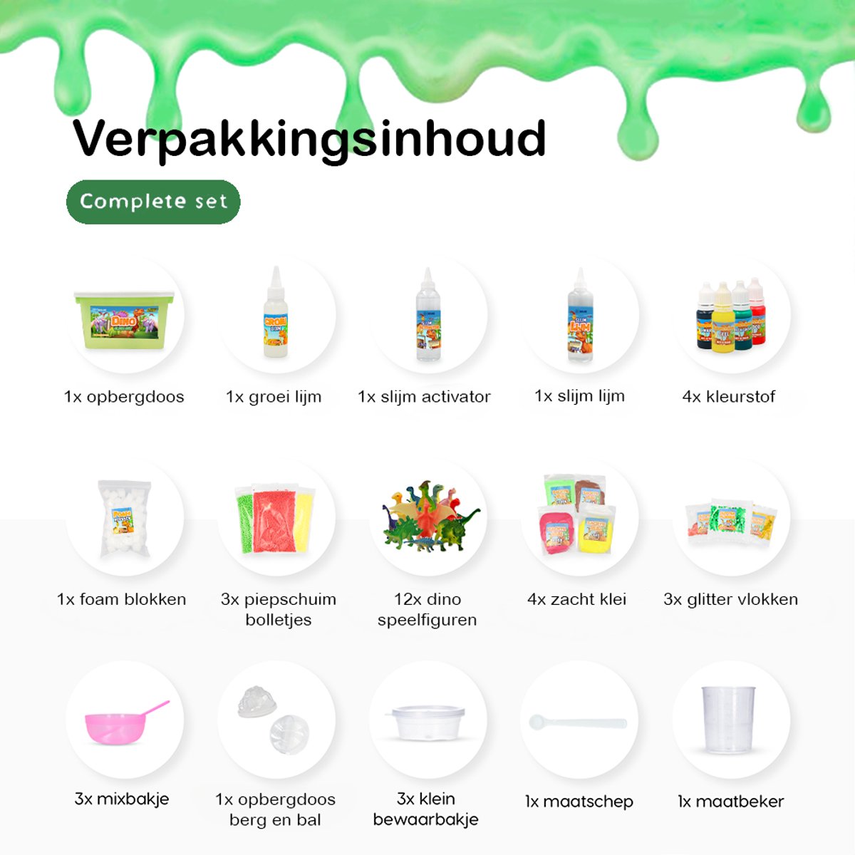 Bolke® - slijm - dinosaurus slijmset - dinosaurus speelgoed - dinosaurus - slijm maken - slime - slijmpakket - slijm maken voor kinderen — cadeau in Spellen & Speelgoed - foto 6