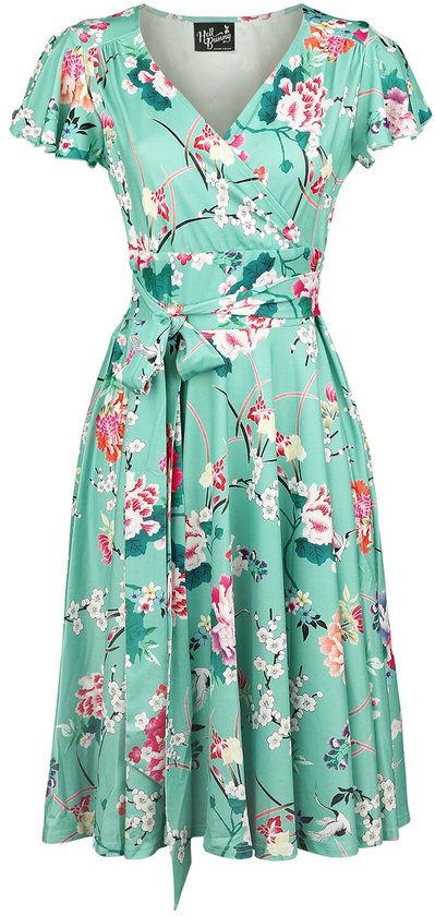 Hell Bunny Midori Dames Mini-jurk - munt - XXL