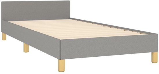 vidaXL Cadre de lit sans matelas 90x200 cm tissu gris clair - Cadre de lit Met Hoofdeinde - Cadres de lit Met Hoofdeindes - Lit - Meuble de couchage