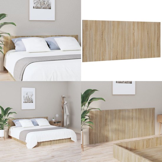 vidaXL Hoofdbord 200x1,5x80 cm bewerkt hout sonoma eikenkleurig - Hoofdbord - Hoofdborden - Hoofdeinde - Houten Hoofdbord