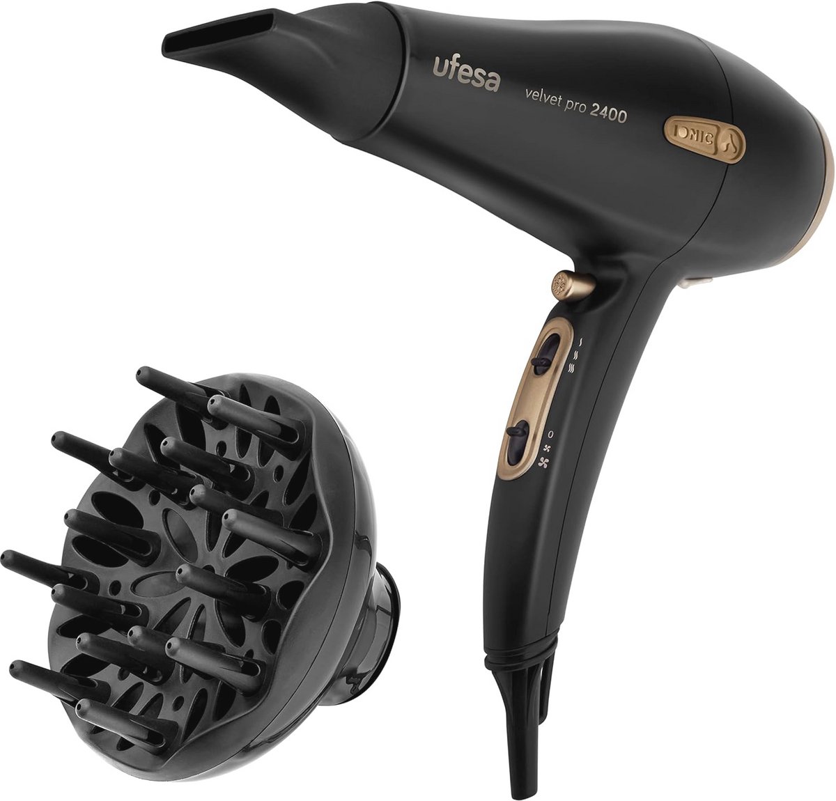 Professionele Haardroger 2400W met Ionen-technologie, Koude Turboboost en Diffuser