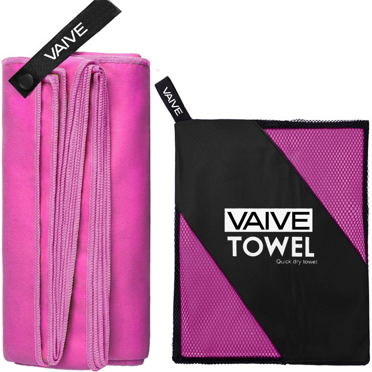Bol.com VAIVE Microvezel handdoek - Strandlaken 100x200 - Badlaken - Reishanddoek Sneldrogend - Roze aanbieding