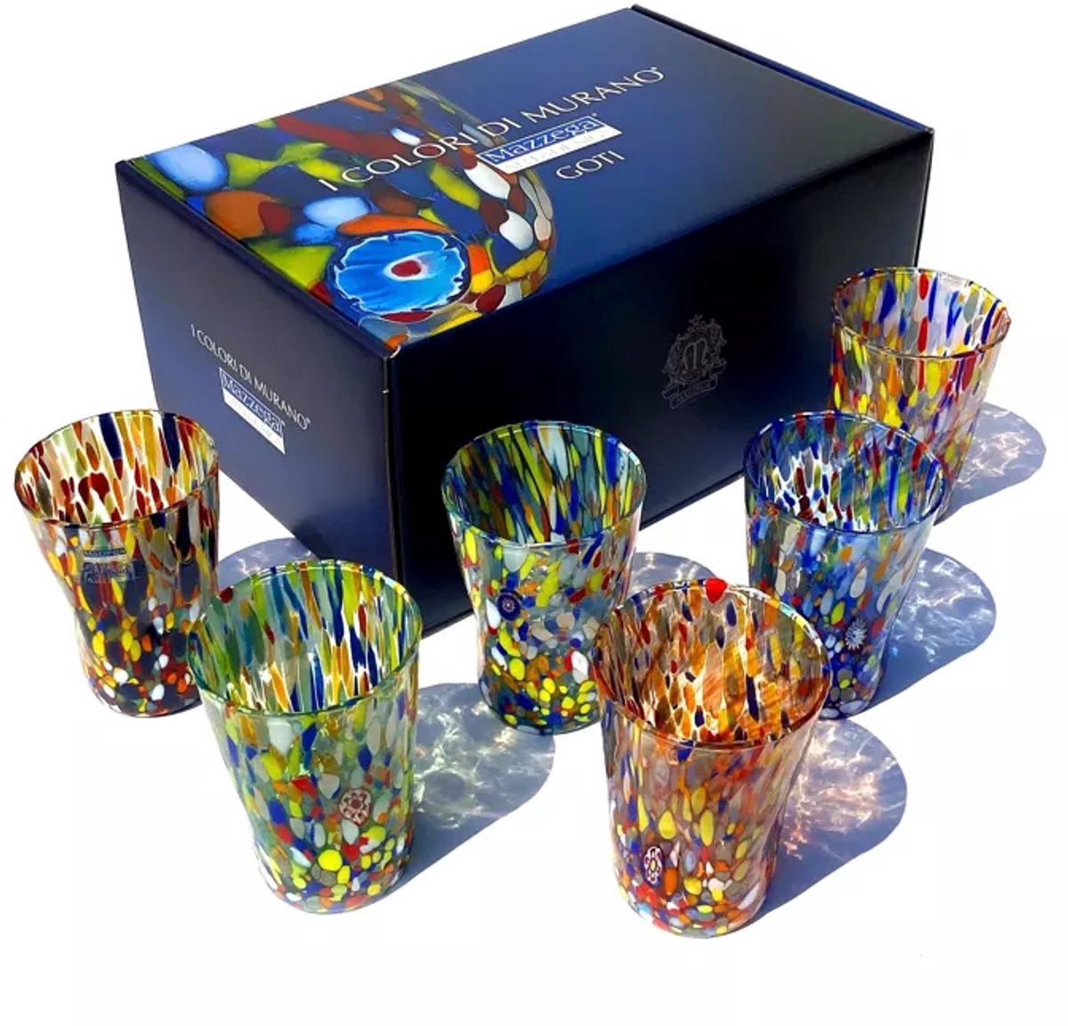 Mazzega Art en Design Murano drinkglazen gift box