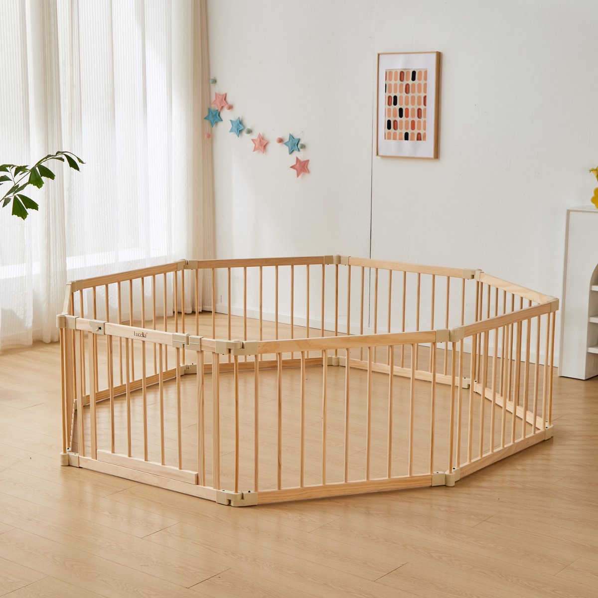 Lucellia® Houten Grondbox Baby 172x172 cm – Inklapbare Speelbox Hout – Kinderbox, Kruipbox, Playpen & Baby Box – Volledig Voorgemonteerd – Prime Wood – foto 6