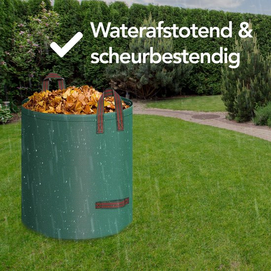 Sac à déchets de jardin Brixy - Pliable - Sac de jardin robuste - Déchets de jardin - Set de 2 x 280 L - Étanche - Sac à feuilles - Vert