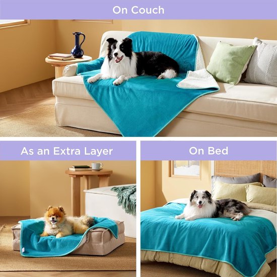 PETTOM Hondendeken Waterdicht, 127 x 100 cm Sherpa Fleece Deken Hond, voor Middelgrote en Grote Honden, Kattendeken Pluizig en Zacht, Hondendeken Bank met Dubbele Zijde Wasbaar, Bruin PETTOM Hondendeken Waterdicht, 127 x 100 cm Sherpa Fleece Deken Hond, voor Middelgrote en Grote Honden, Kattendeken Pluizig en Zacht, Hondendeken Bank met Dubbele Zijde Wasbaar, Bruin