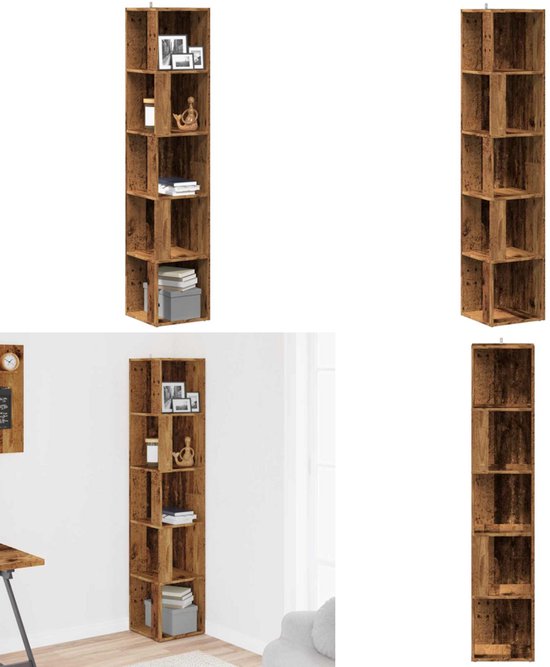 Etagère murale vidaXL Hoekwandschap 45x45x147 cm bewerkt hout sonoma