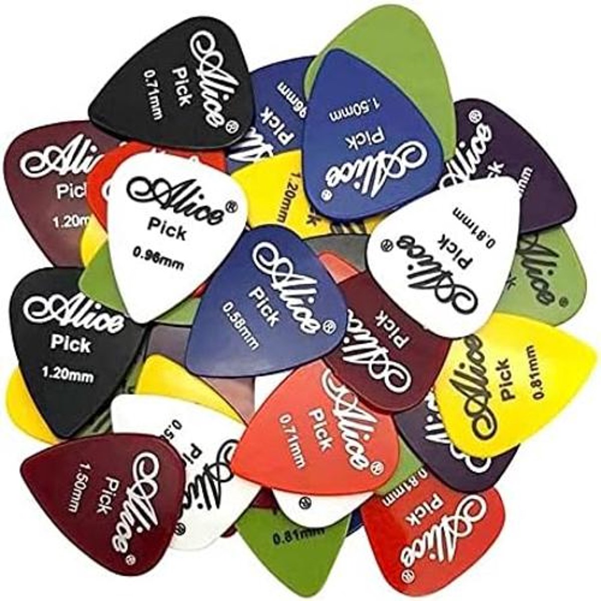 30-delige Gitaarplectrums Set – Accessoires voor Elektrische Gitaar, Basgitaar, Akoestisch & Klassiek – 6 Diktevariaties (0,58 t/m 1,5 mm)