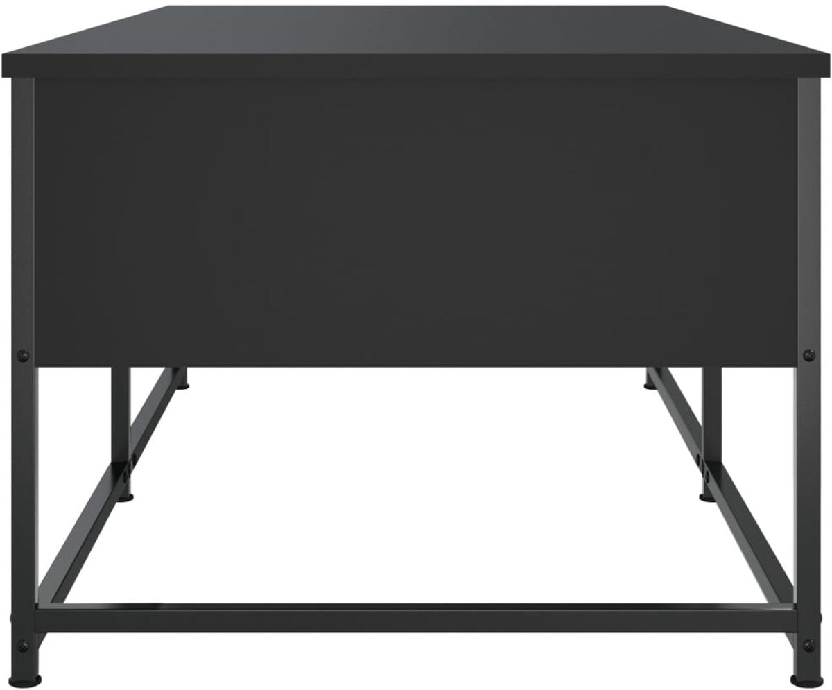 Vidaxl Bijzettafel VidaXL Salontafel Met Rek – 100x51x40 Cm, Bewerkt Hout Zwart, Bijzettafel Met Opbergruimte | Industriële Look Zwarte Bijzettafel Bewerkt Hout