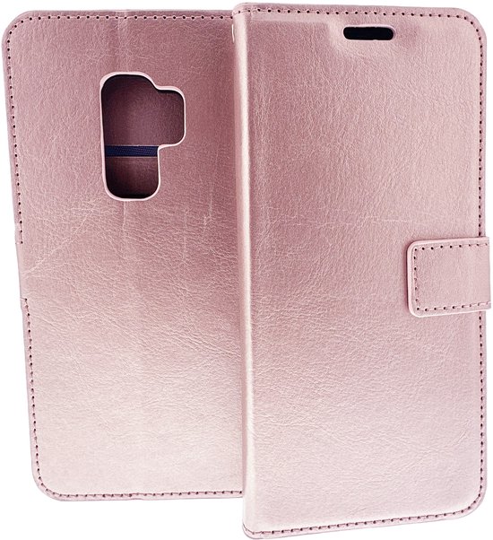 Étui portefeuille en cuir pour Samsung Galaxy S9 - Or rose