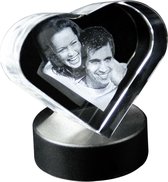 2D Foto in Hartvorm M met lichtsokkel | Huwelijk | Valentijn| Verjaardag | Kerstmis | Sinterklaas | Moederdag | Vaderdag | Cadeau
