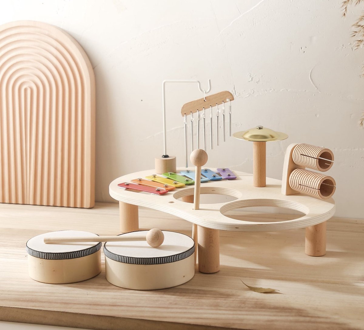 Speeltafel Baby - Muziektafel - Activiteiten tafel - Houten Speelgoed 1 jaar - Muziekinstrumenten - Speelgoedinstrument - Montessori - Educatief - Speeltafel voor kinderen - Speelgoed 1 jaar, 2 jaar en 3 jaar - Kidsdouche — afbeelding 8