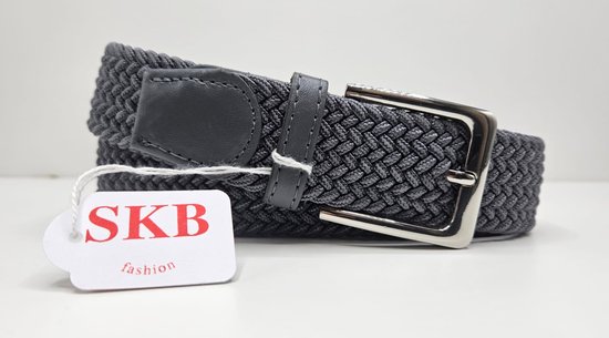 Ceinture élastique Ceinture extensible Ceinture tressée Ceinture tressée Ceinture élastique - unisexe - convient aussi bien aux hommes qu'aux femmes Couleur Grijs 105 CM Lot de 2 offres de SKB Fashion