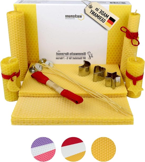 BeeCreative Bijenwaskaarsen Knutselset - 20 Kaarsen 100% Pure Bijenwas