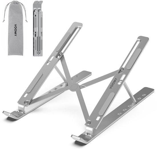 Voomy Office Laptop Standaard – Verstelbaar – Ergonomische Stand – Zilver