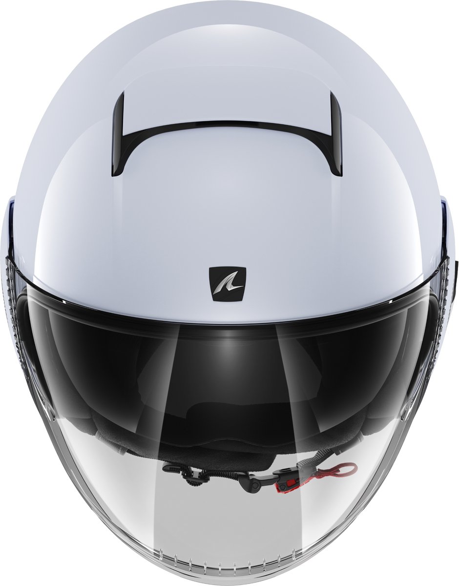 Shark Nano Blank Wit Zilver Glanzend W01 Jethelm - Maat XS - Helm – foto 6