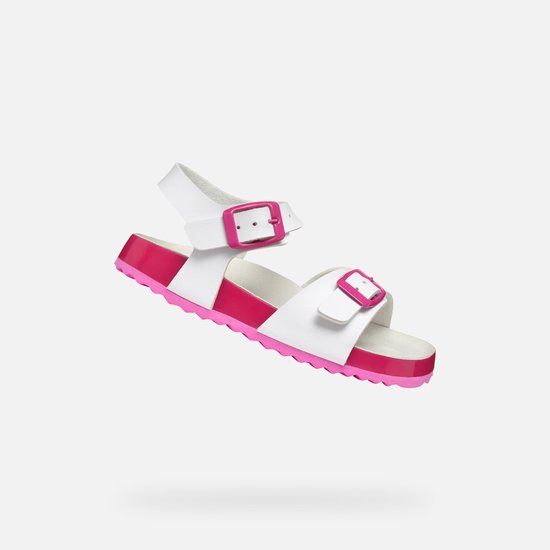 Sandales pour femmes GEOX ADRIEL TEENAGE - BLANC/FUCHSIA - Taille 33