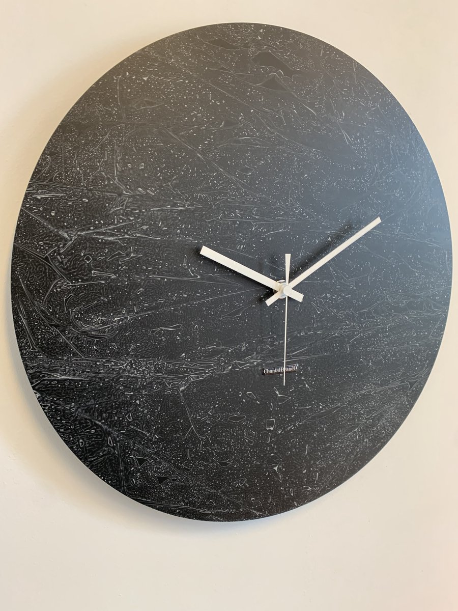 ChantalBrandO Wandklok BRETAGNE BLACK XL Modern Industrieel Design