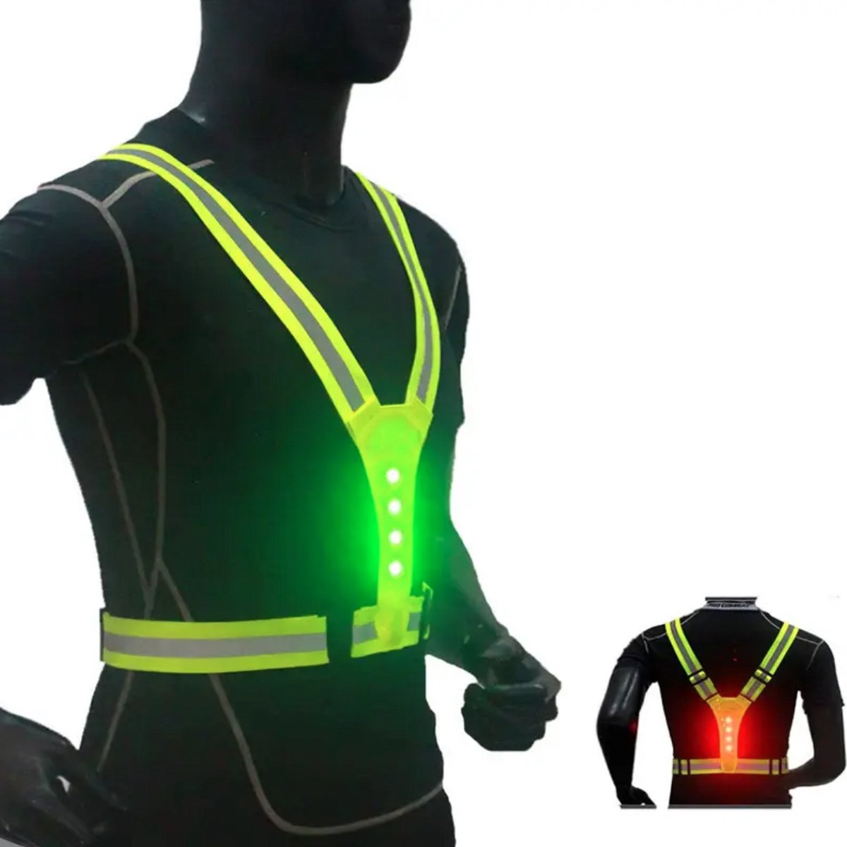 Hardloopverlichting - USB-oplaadbaar - Hoge Kwaliteit Led - Reflecterend Vest - One Size Fits All