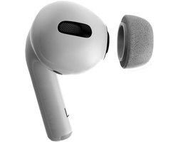 Foam eartips geschikt voor Airpods Pro (2) - licht grijs - 6× Medium - zachte memory foam opzet oortjes - foamigo®