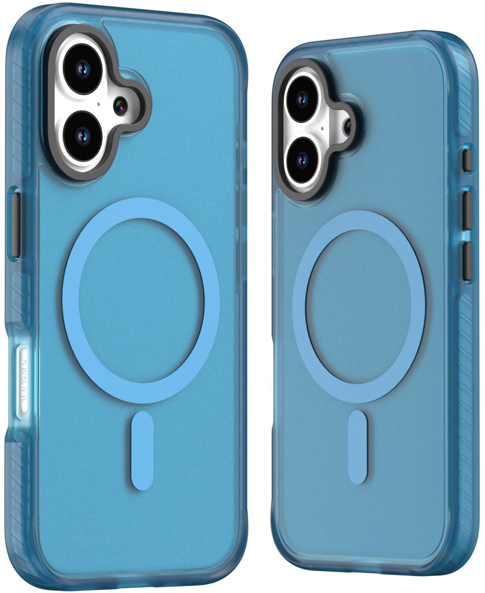 Mobile5 - iPhone 16 Magsafe-Compatible Backcover - Licht blauw met Lens Design